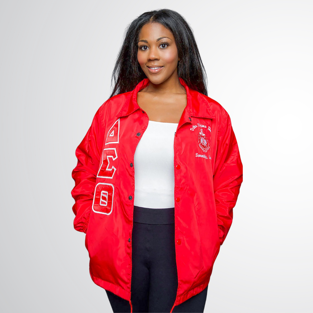 Delta Sigma Theta Greek Letter Ladies' Cut Jacket DST Paraphernalia RED