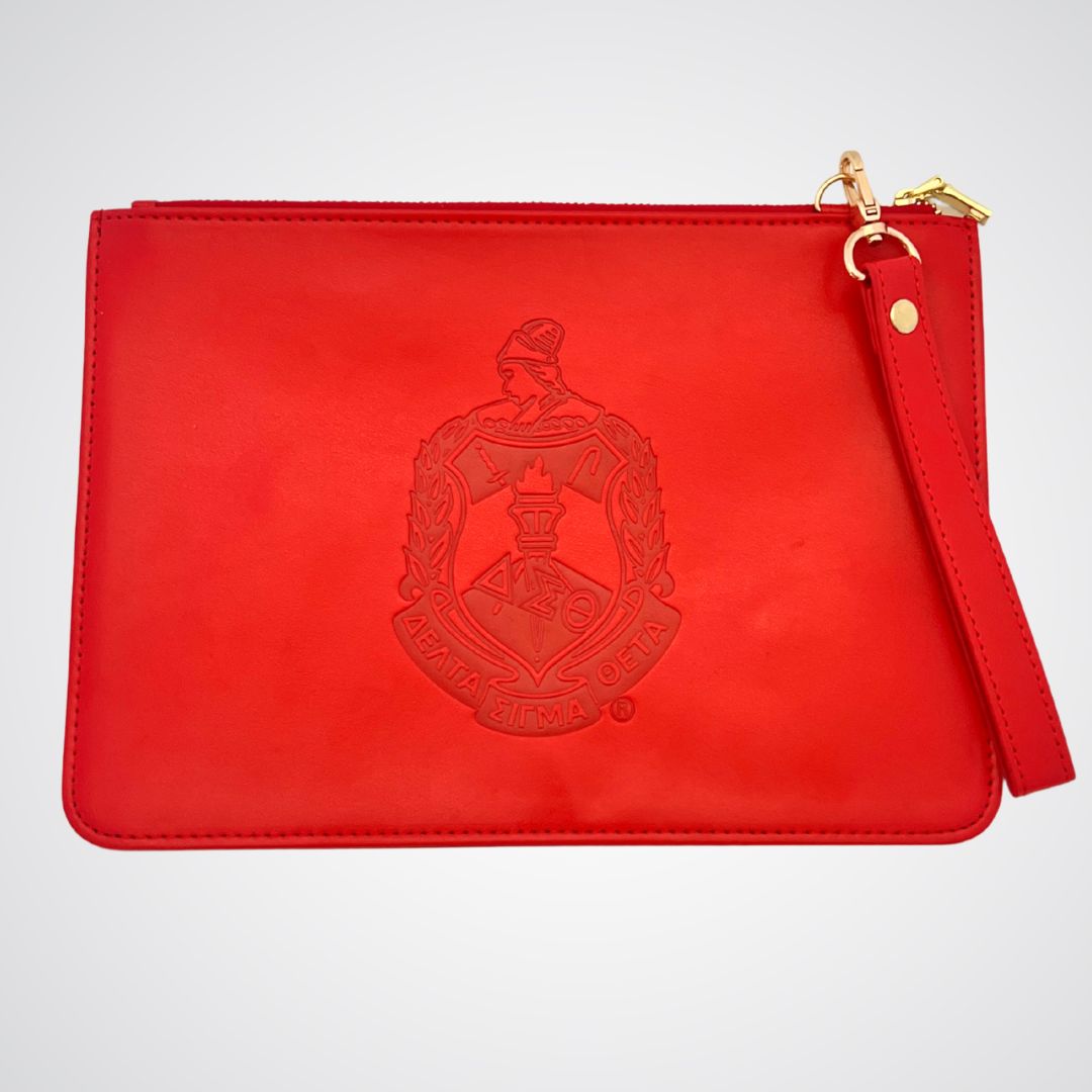 Delta Sigma Theta Red Vegan Leather Wristlet