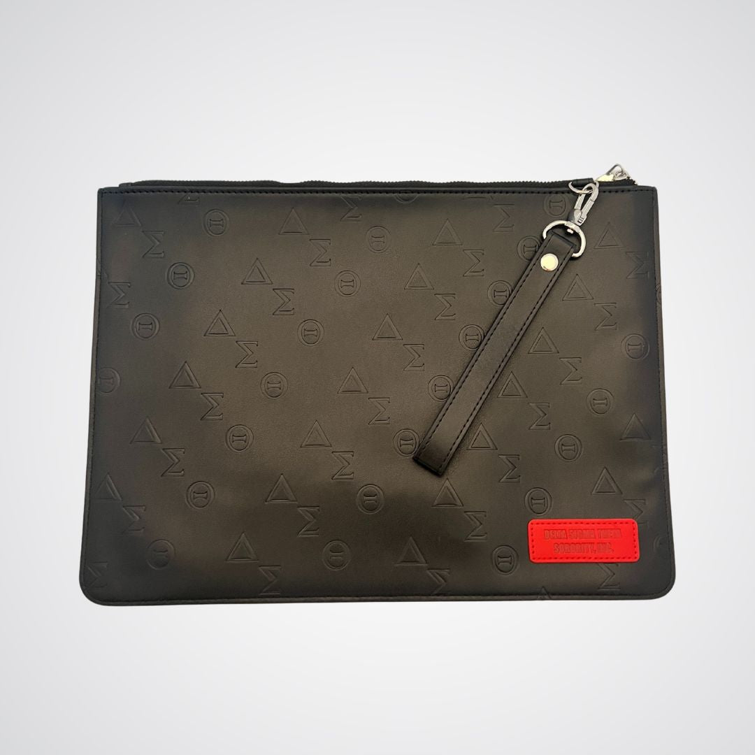 Delta Sigma Theta Black Vegan Leather Wristlet