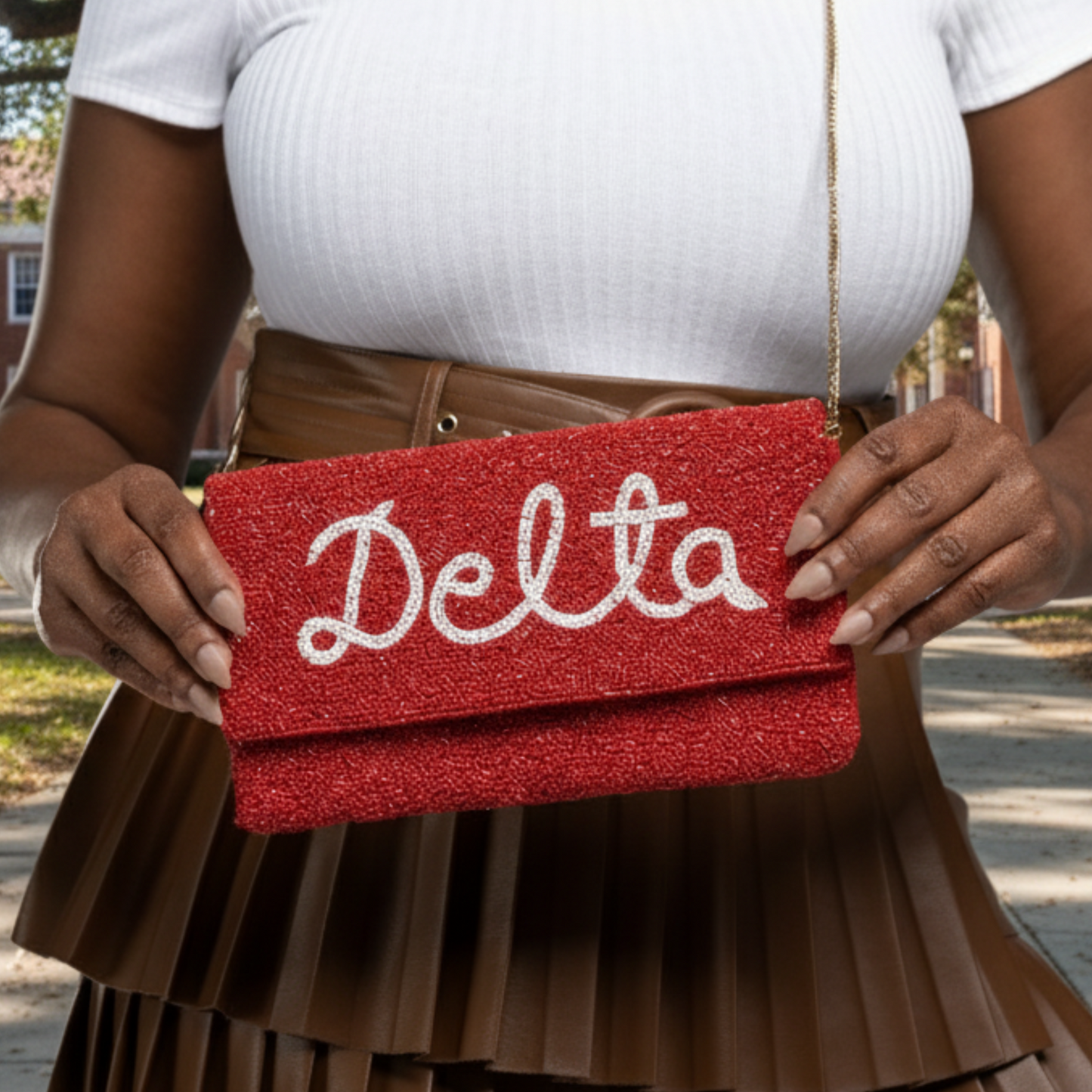 “Delta” Beaded Clutch