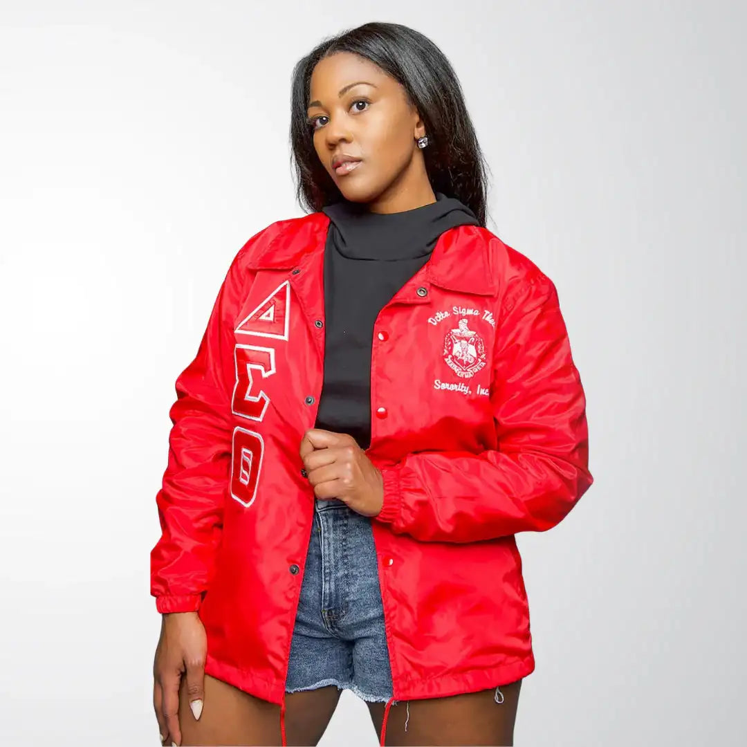 Delta Sigma Theta Greek Letter Ladies' Cut Jacket DST Paraphernalia RED
