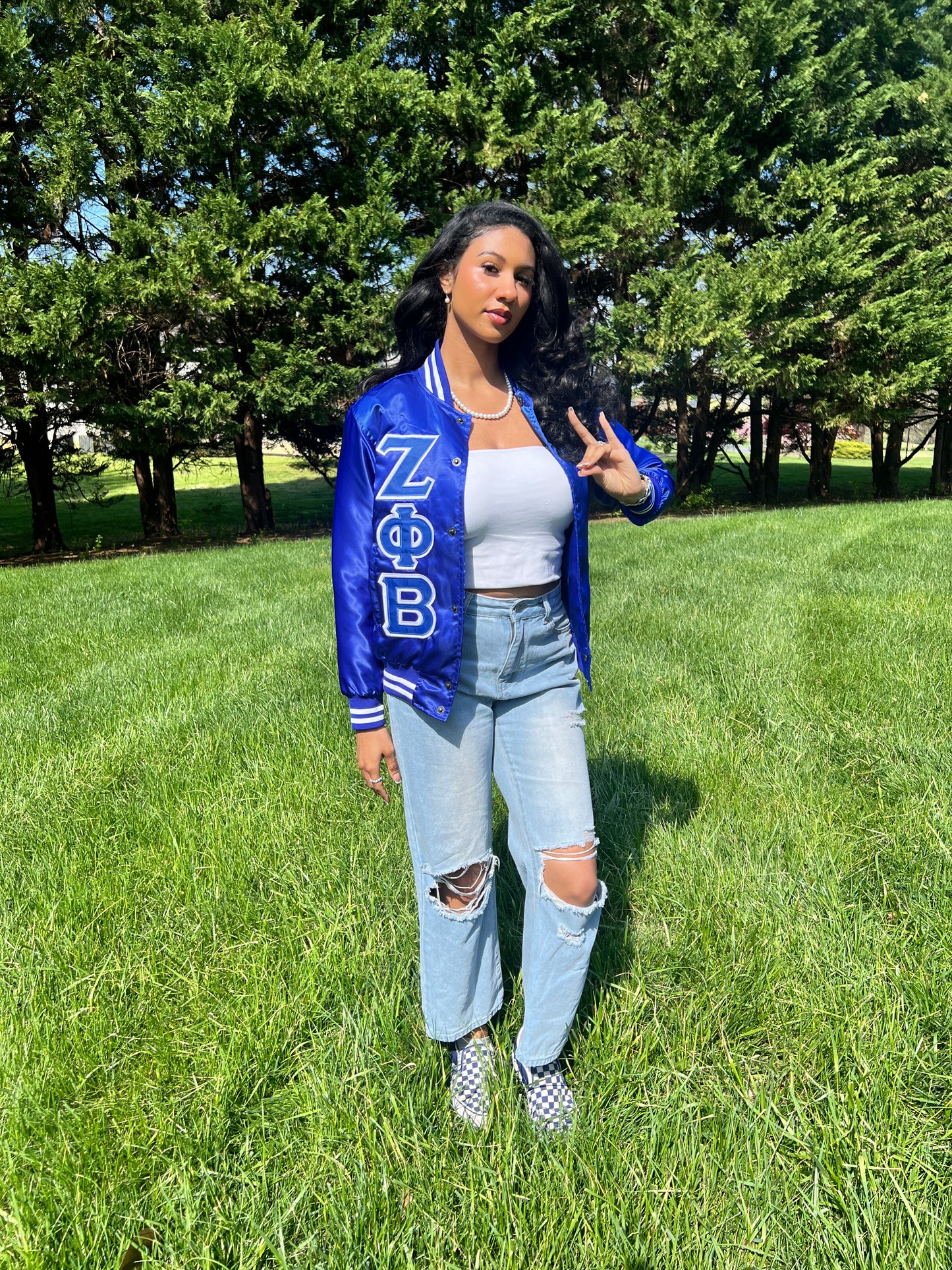 Zeta Phi Beta Satin Bomber Jacket