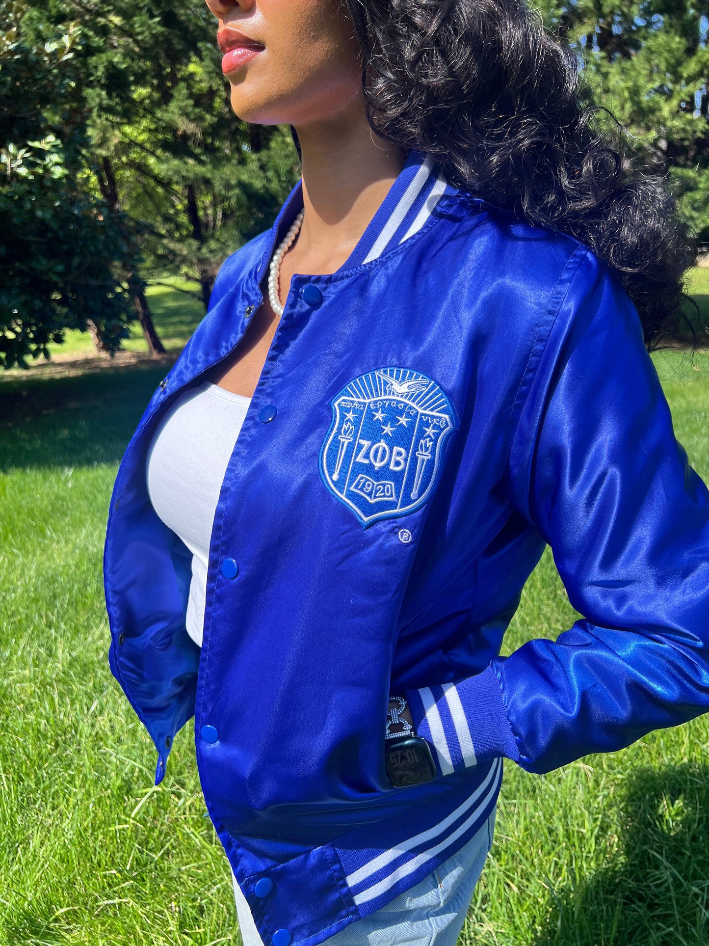Zeta Phi Beta Satin Bomber Jacket