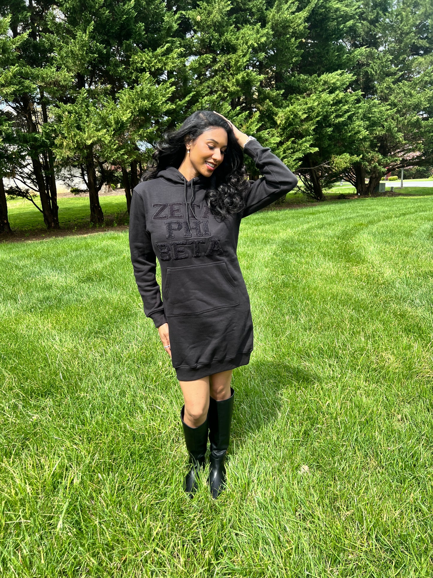 Sweatshirt Dress w/ Zeta Phi Beta Letters in Chenille