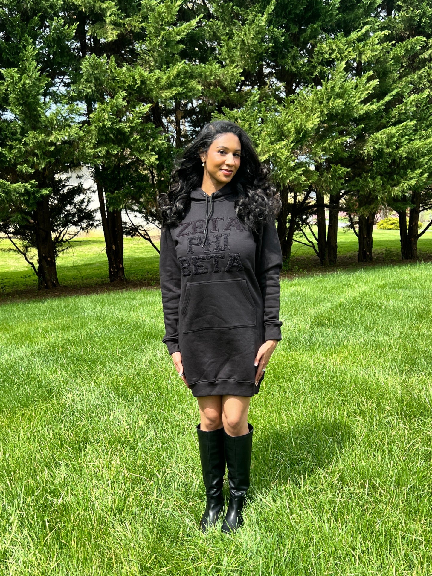 Sweatshirt Dress w/ Zeta Phi Beta Letters in Chenille