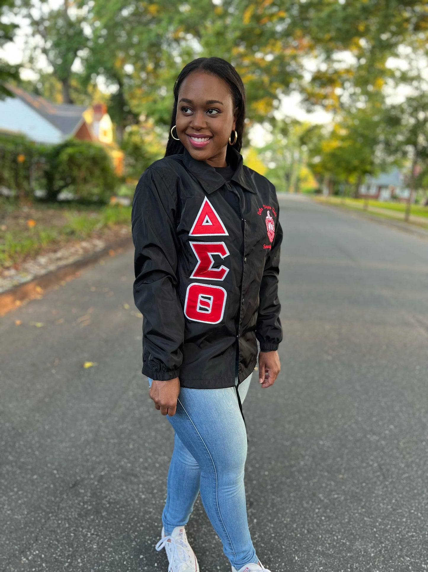 Delta Sigma Theta Greek Letter Ladies' Cut Jacket DST Paraphernalia RED