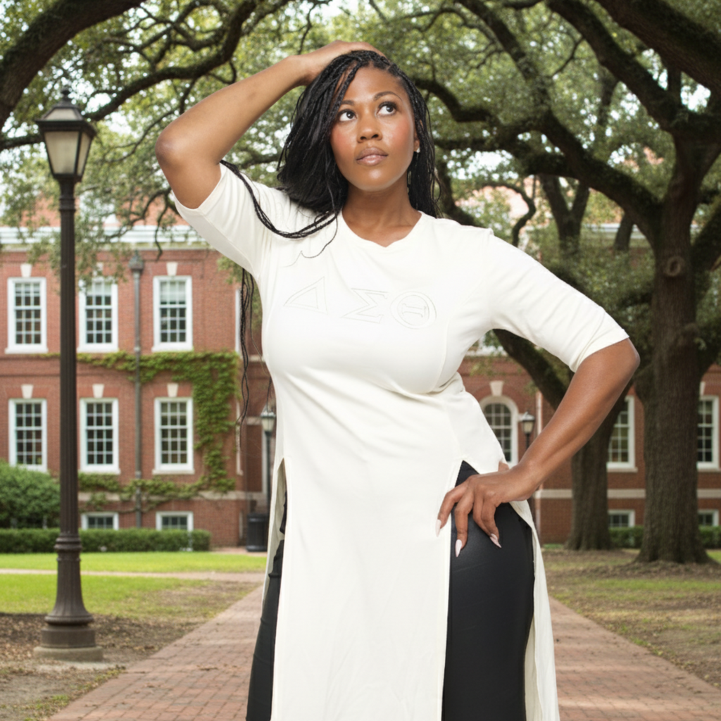 Cream Delta Sigma Theta Longline Top