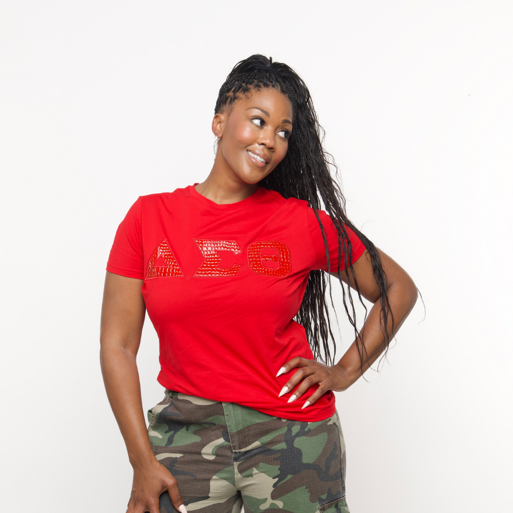 (Pre Order) Red Crocodile Greek Letters Shirt