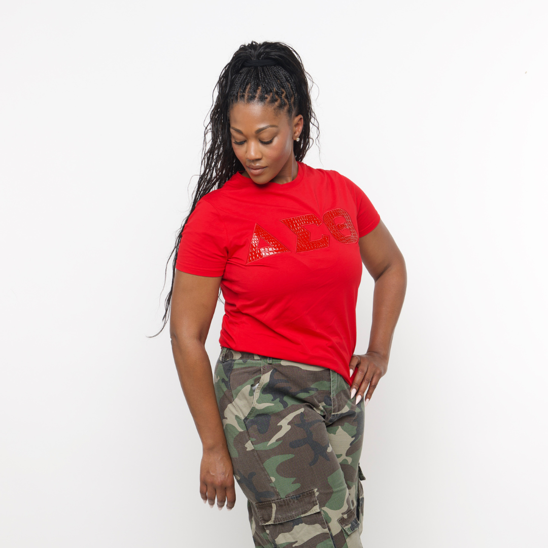 (Pre Order) Red Crocodile Greek Letters Shirt
