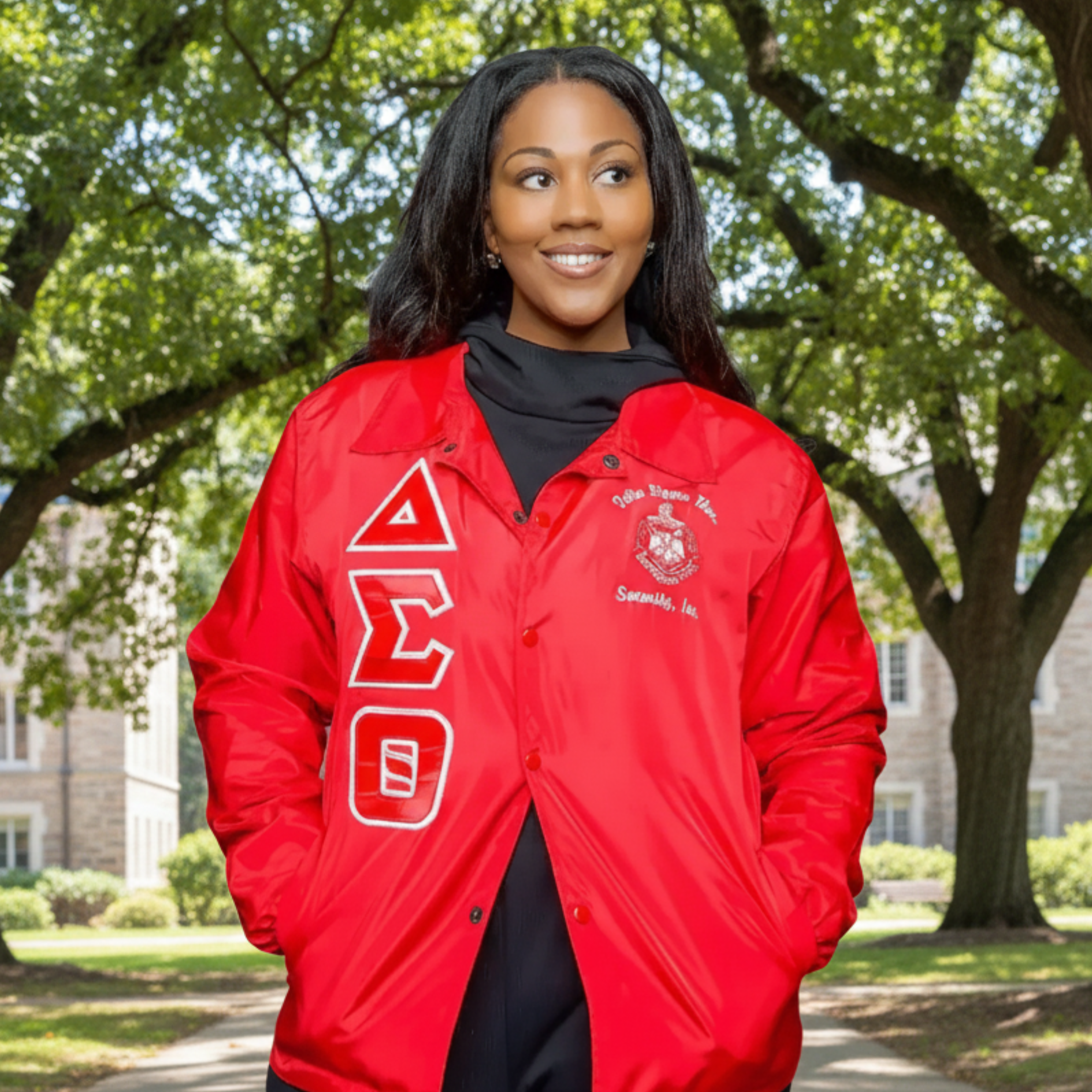 Delta Sigma Theta Greek Letter Ladies' Cut Jacket Red