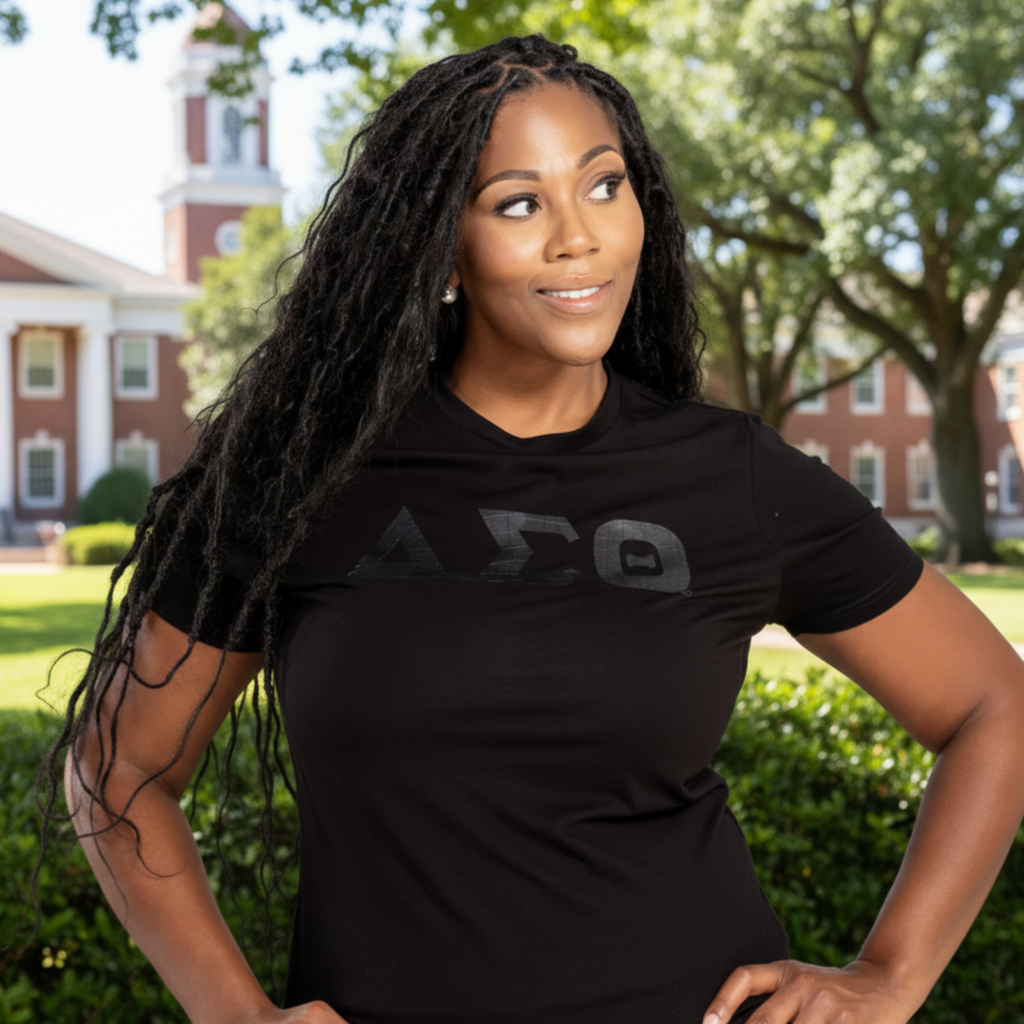 DST Black on Black with Snake Skin Leather Letters Shirt