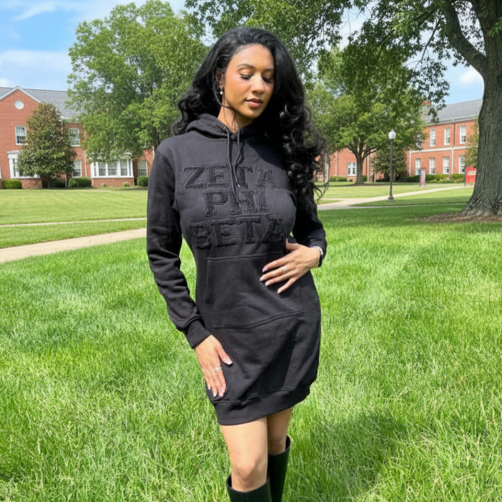 Sweatshirt Dress w/ Zeta Phi Beta Letters in Chenille