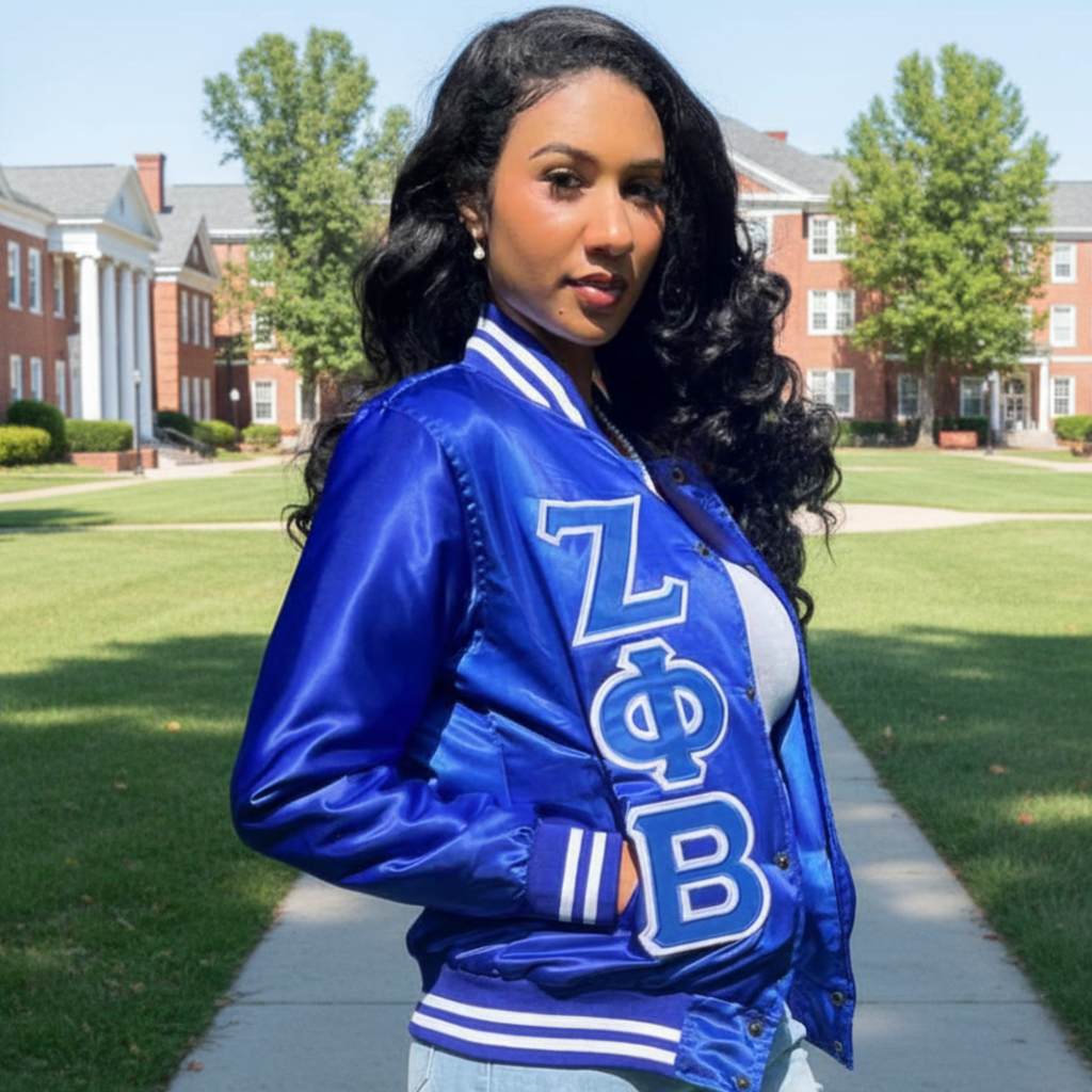 Zeta Phi Beta Satin Bomber Jacket