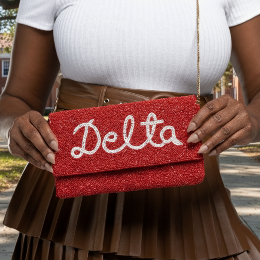 “Delta” Beaded Clutch