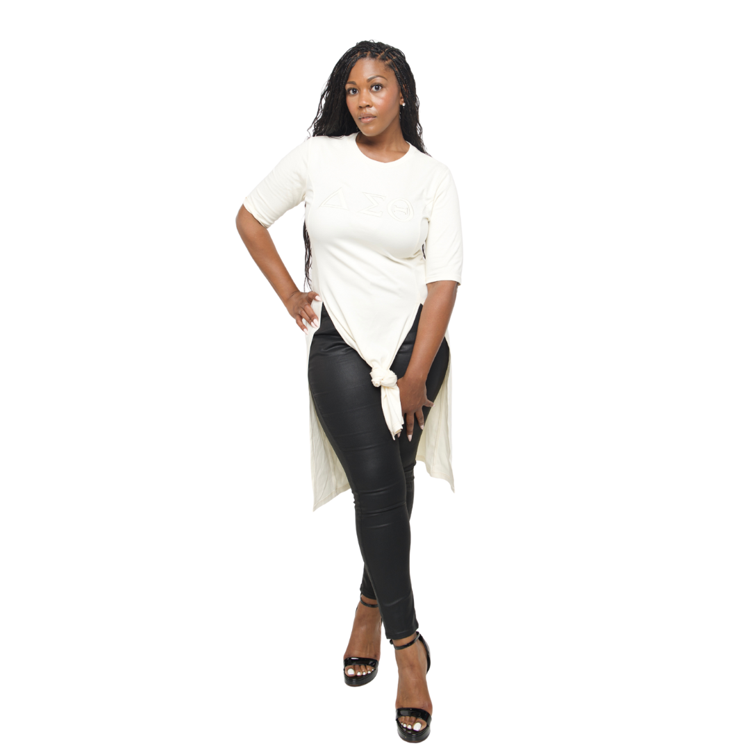 Cream Delta Sigma Theta Longline Top