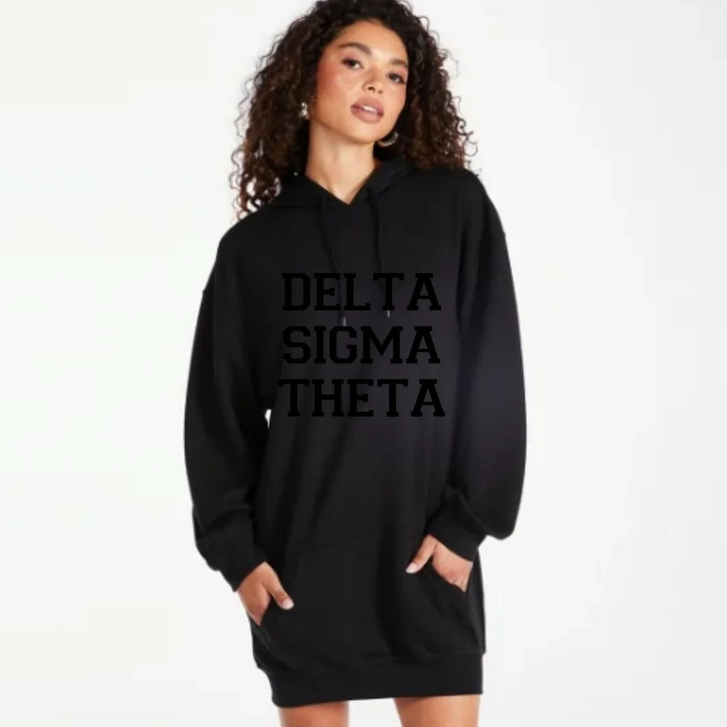 Sweatshirt Dress w/  Delta Sigma Theta Letters in Chenille