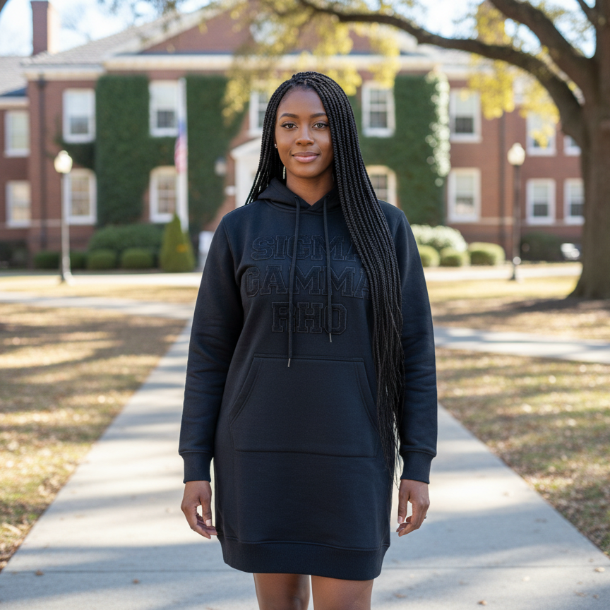 Sweatshirt Dress w/ Sigma Gamma Rho Letters in Chenille