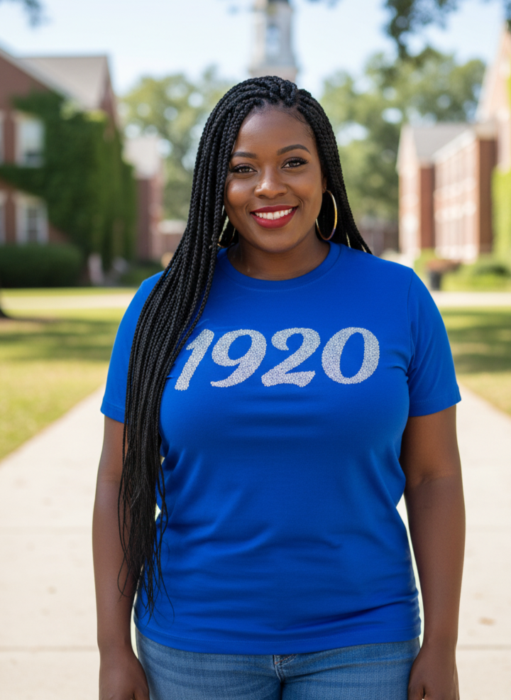 Blue '1920' Diamond Top