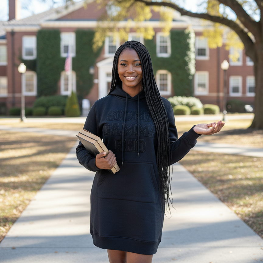 Sweatshirt Dress w/ Sigma Gamma Rho Letters in Chenille