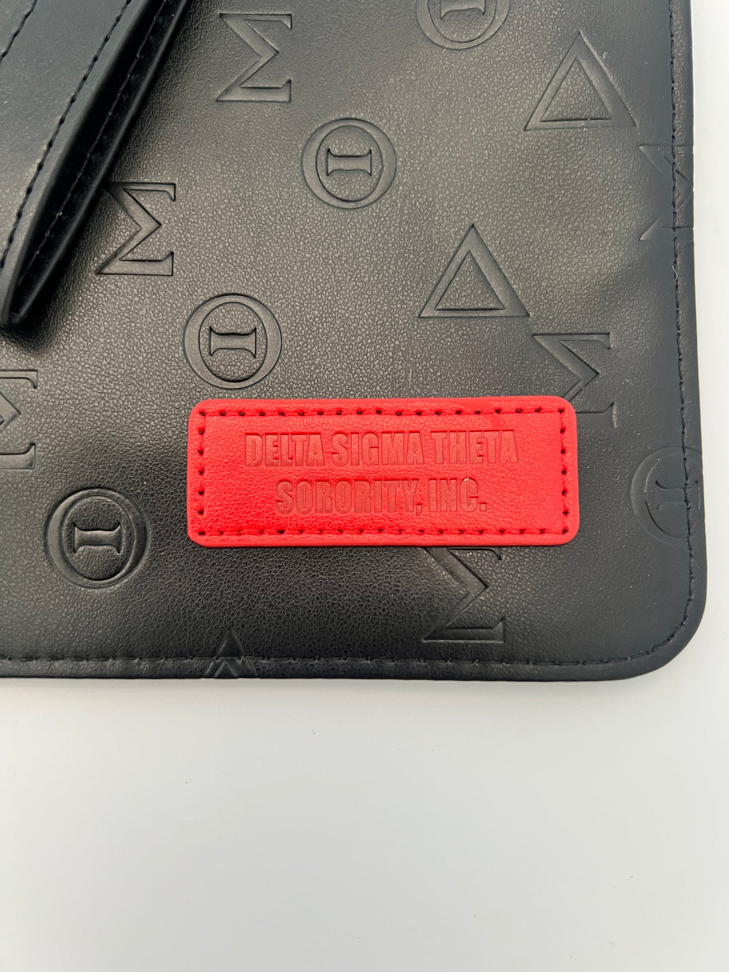 Delta Sigma Theta Black Vegan Leather Wristlet